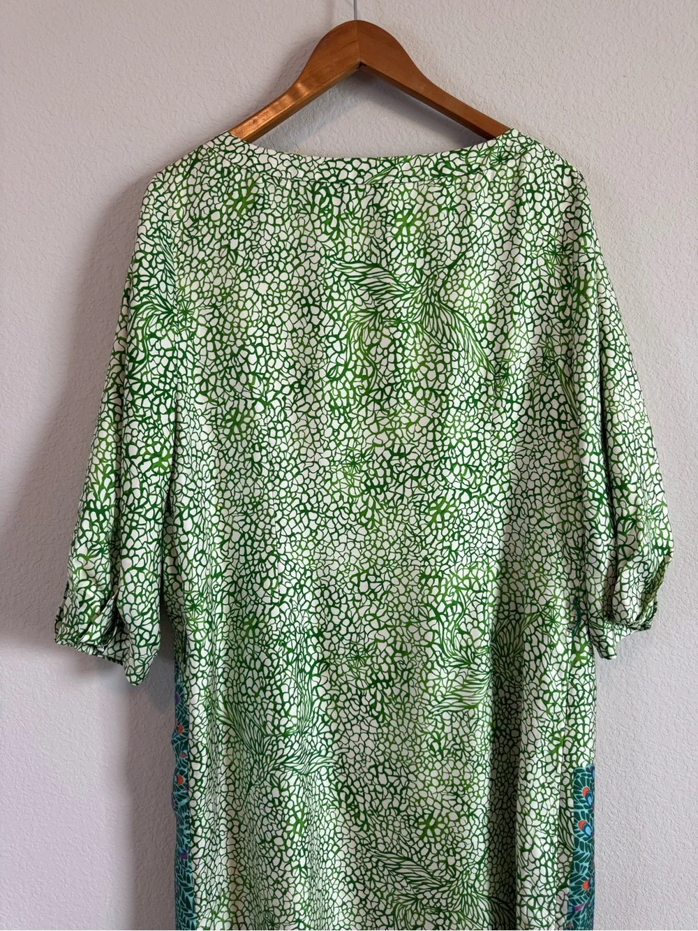 Lilly Pulitzer Women's Sandpiper Silk Peacock Bird Print Puff Sleeve Dress Sz 14 - Picture 9 of 9